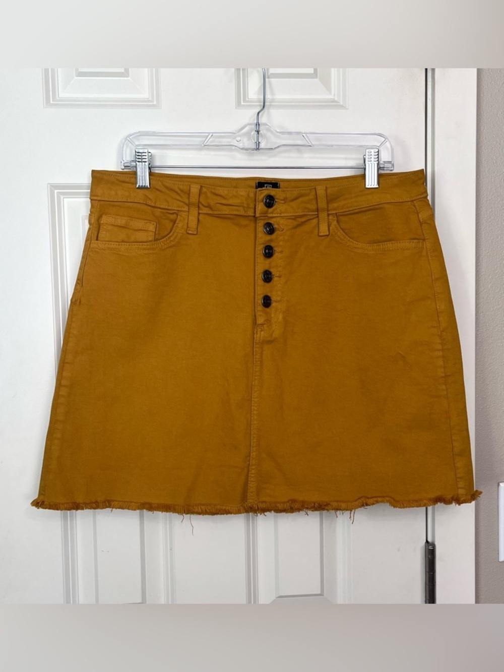 Just Black Button Fly Mini Denim Skirt NWOT